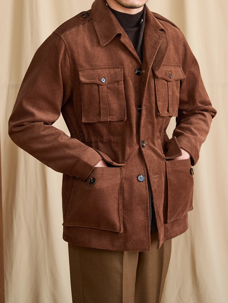 Retro Hunting Corduroy Jacket Stylish Man