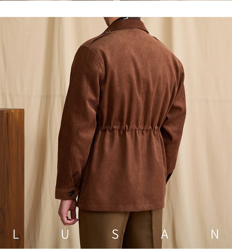 Retro Hunting Corduroy Jacket Stylish Man