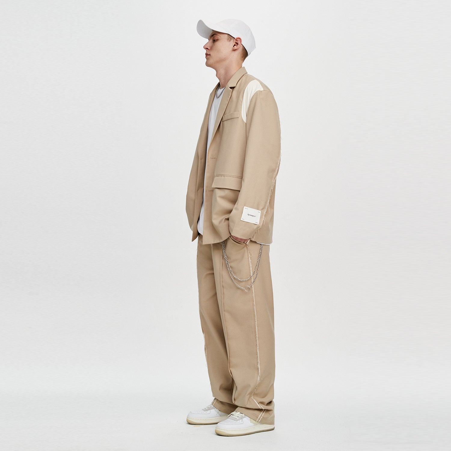 Casual Couple Khaki Suit Jacket Man