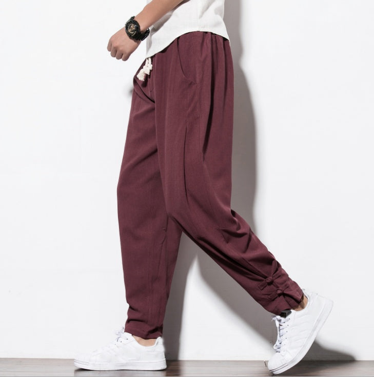 Autumn Harem Pants Menpure Linen Pants Linen Hemp Linen Pants Hip Hop Loose Vintage Long Pants Casual Joggers