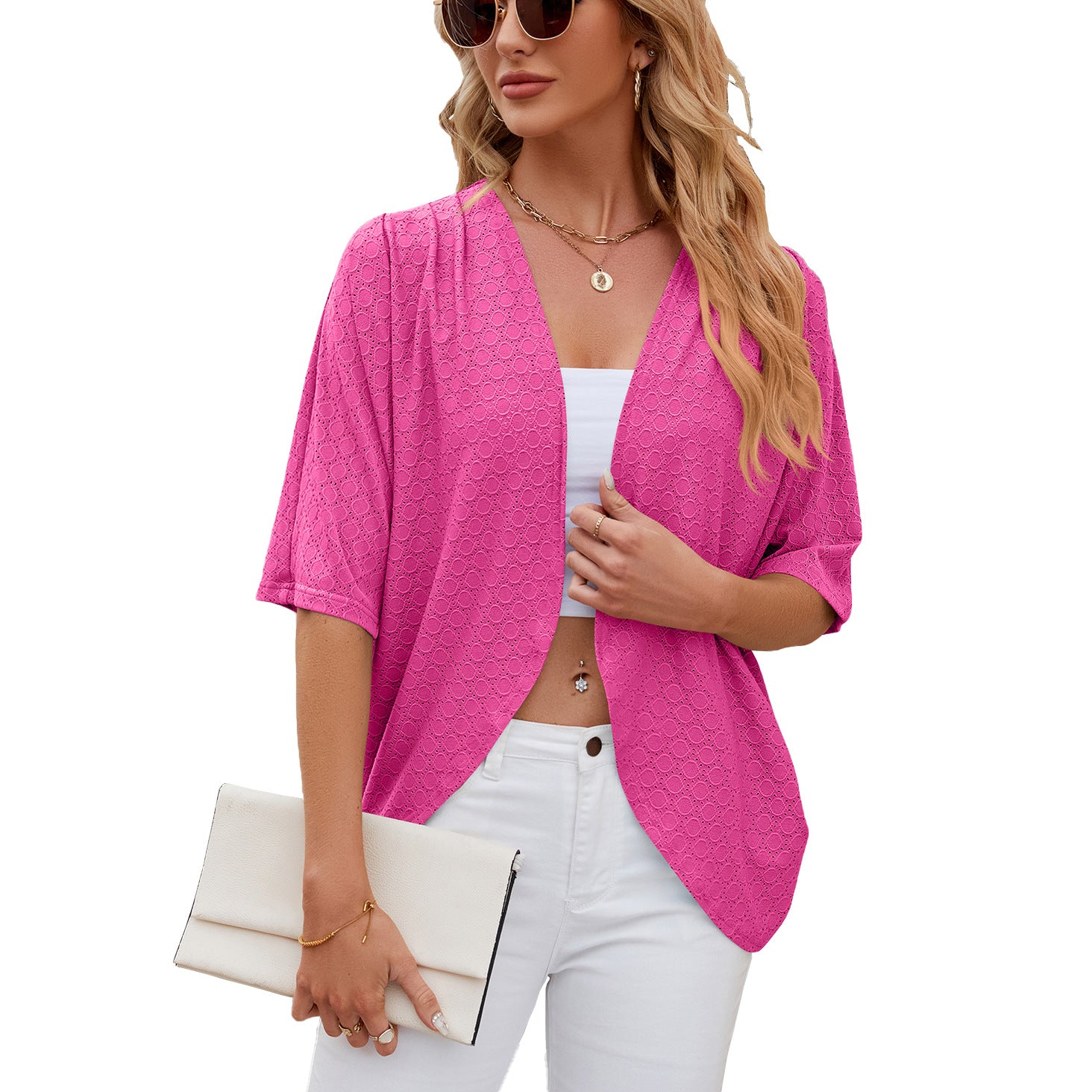 Half Sleeves Cardigan Knitted Cardigan Coat Office Cardigan