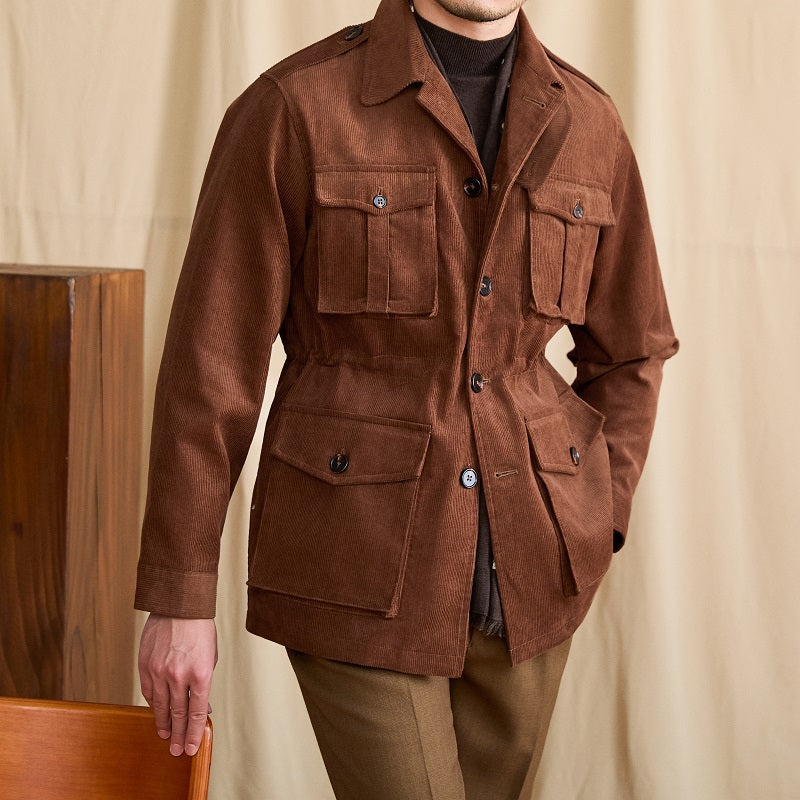 Retro Hunting Corduroy Jacket Stylish Man