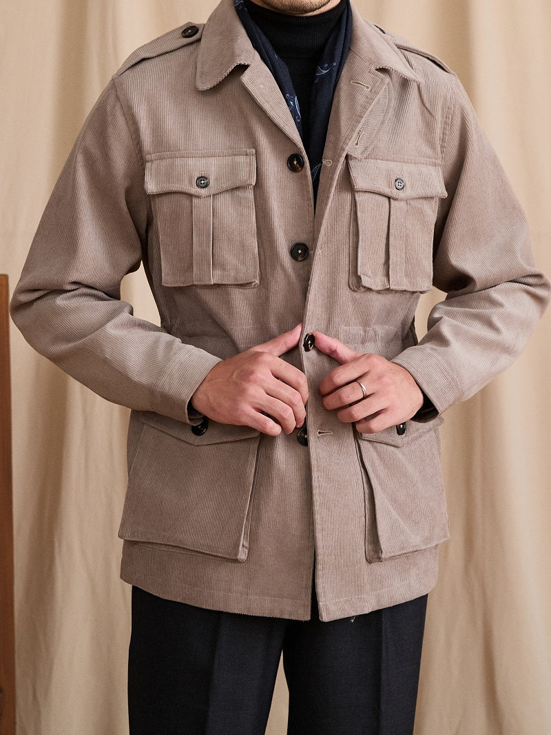 Retro Hunting Corduroy Jacket Stylish Man