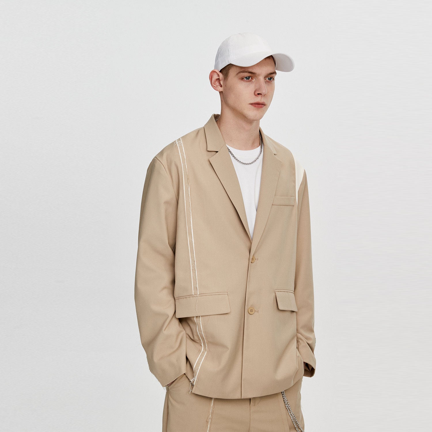 Casual Couple Khaki Suit Jacket Man